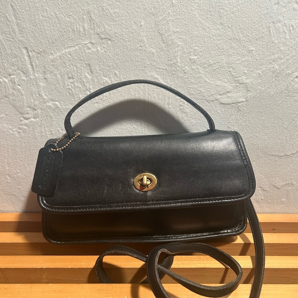 Vintage Coach Black Geometric Clutch Style #9044 Crossbody/Mini Bag - Picture 10 of 16